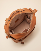 Sac à dos à langer façon cuir Tendrinette · Caramel · intérieur vue de dessus