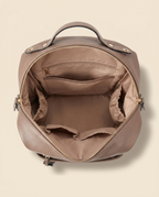 Sac à dos à langer façon cuir Tendrinette · Taupe · intérieur vue de dessus