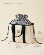 Sac à langer porté épaule Tendrinette · Noir · dimensions