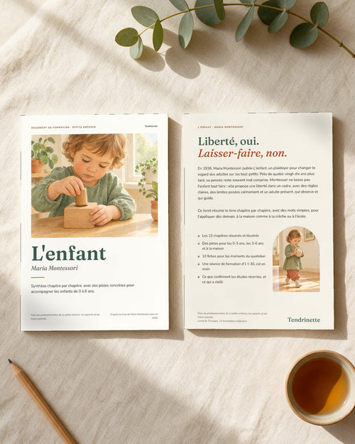 Livret Montessori L'enfant Tendrinette · première et quatrième de couverture