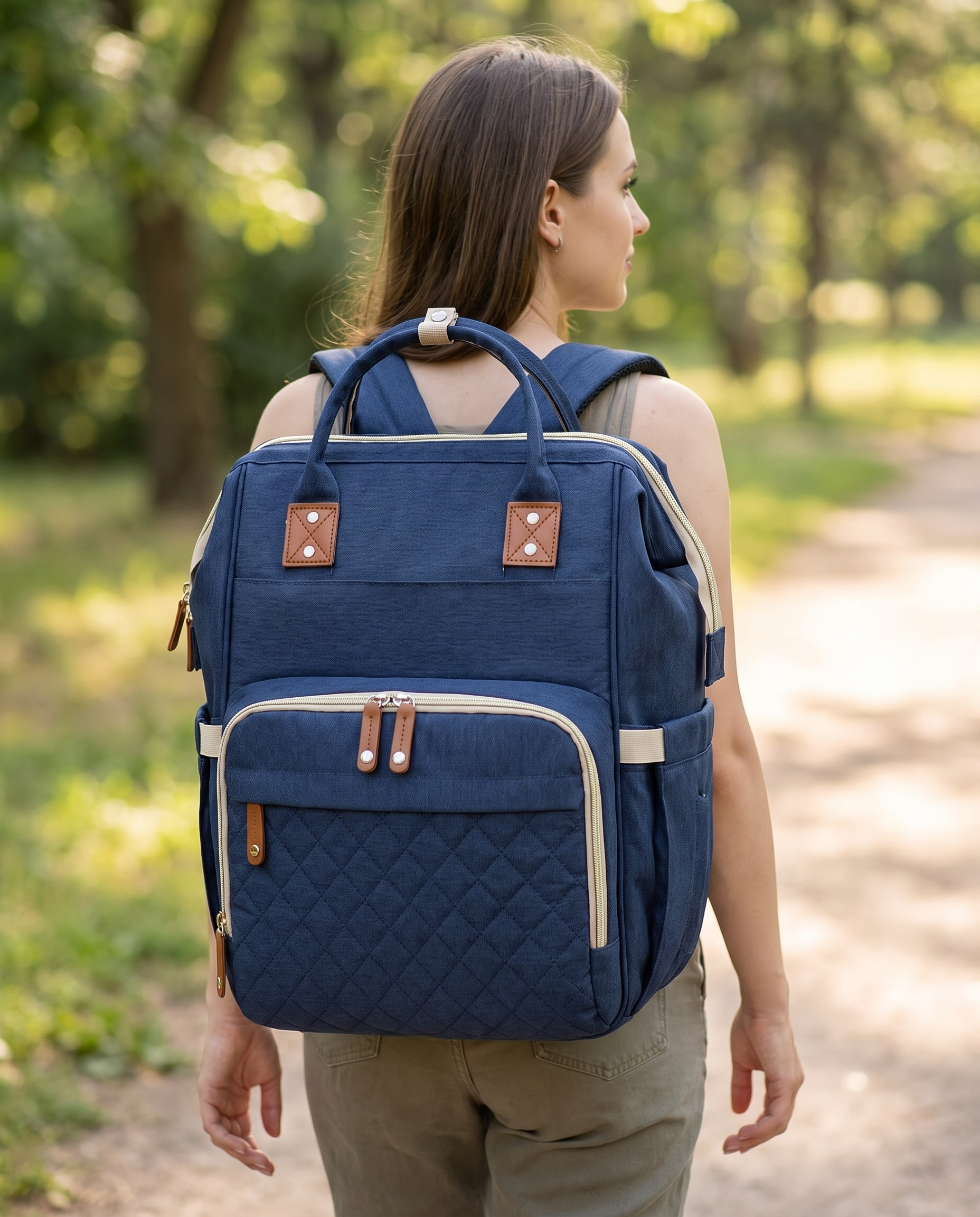 Sac à langer 2-en-1 Tendrinette · Bleu · porté