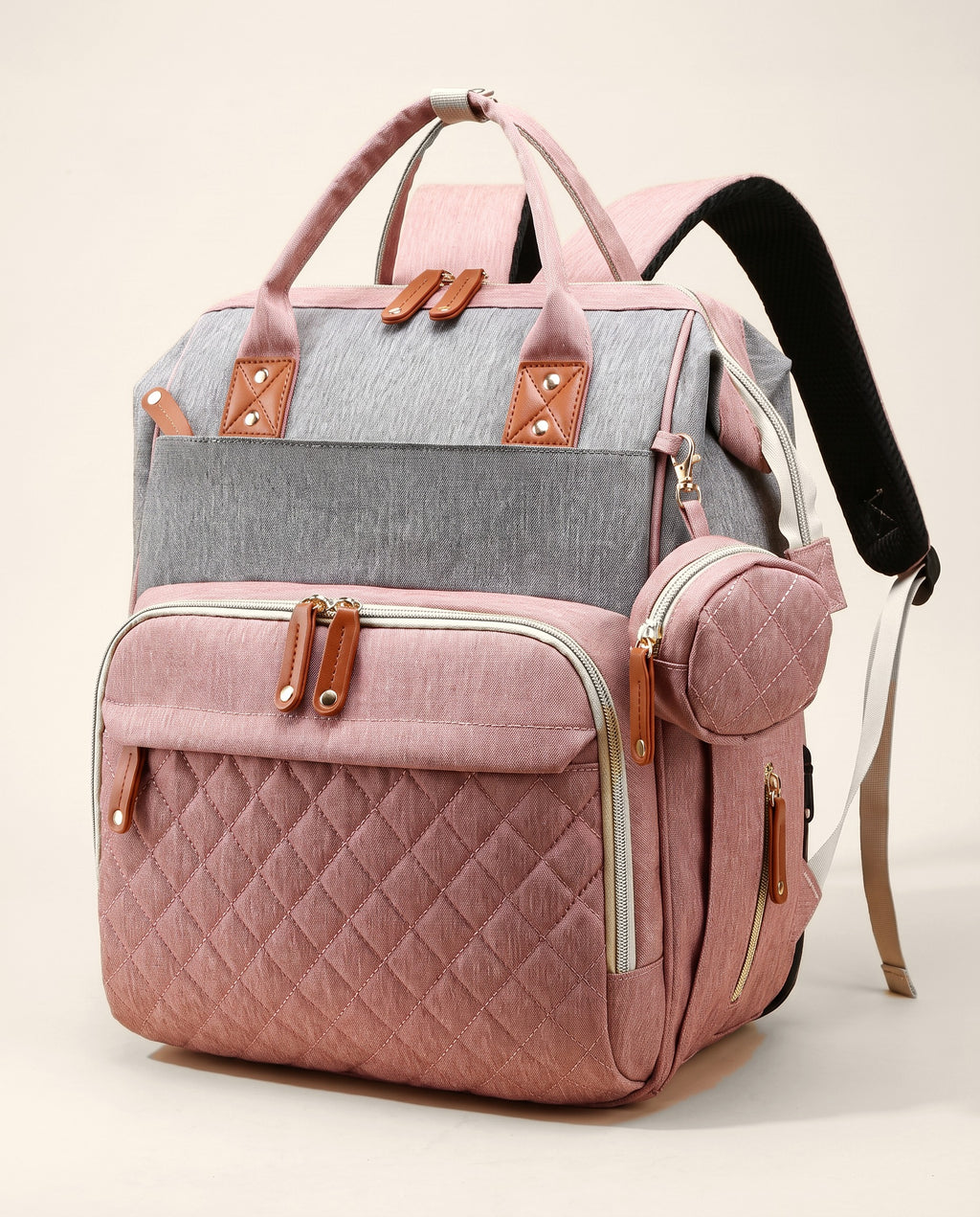 Sac à langer 2-en-1 Tendrinette · Gris rosé · packshot