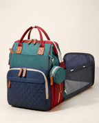 Sac à langer 2-en-1 Tendrinette · Multicolore · station de change dépliée