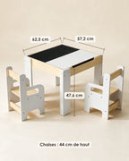 Table et chaise enfant Tendrinette · dimensions 62,5 x 57,2 x 47,6 cm