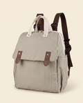 Sac à dos à langer 3 en 1 Tendrinette · Beige rayé · vue trois-quarts