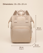 Sac à dos à langer Tendrinette · Beige · dimensions