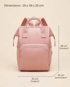 Sac à dos à langer Tendrinette · Rose · dimensions
