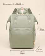 Sac à dos à langer Tendrinette · Vert · dimensions