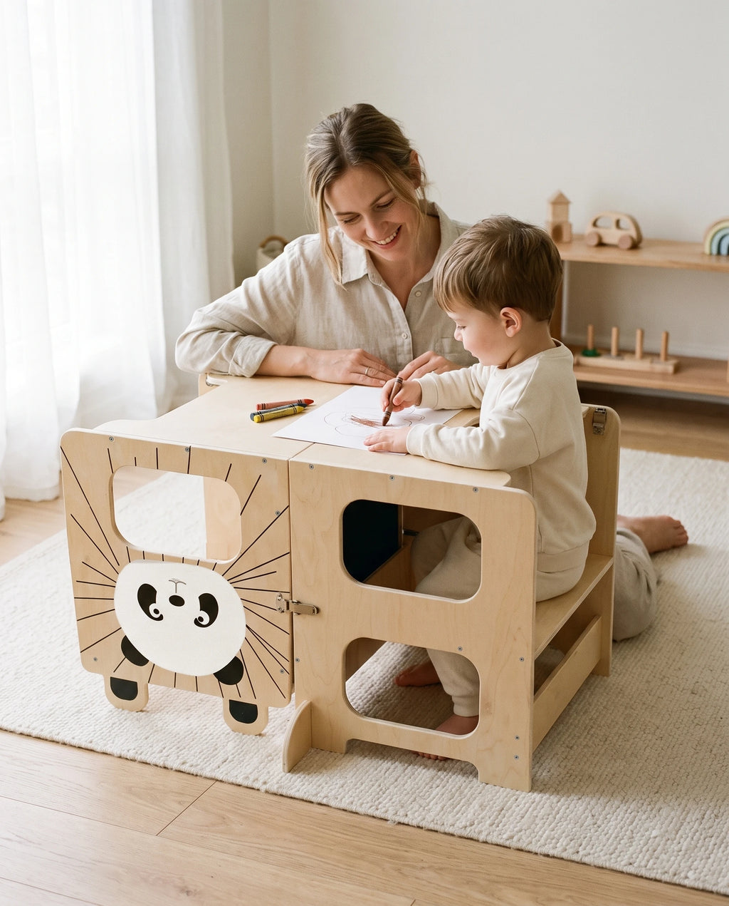 Tour d'observation Montessori évolutive Tendrinette · en table et banc